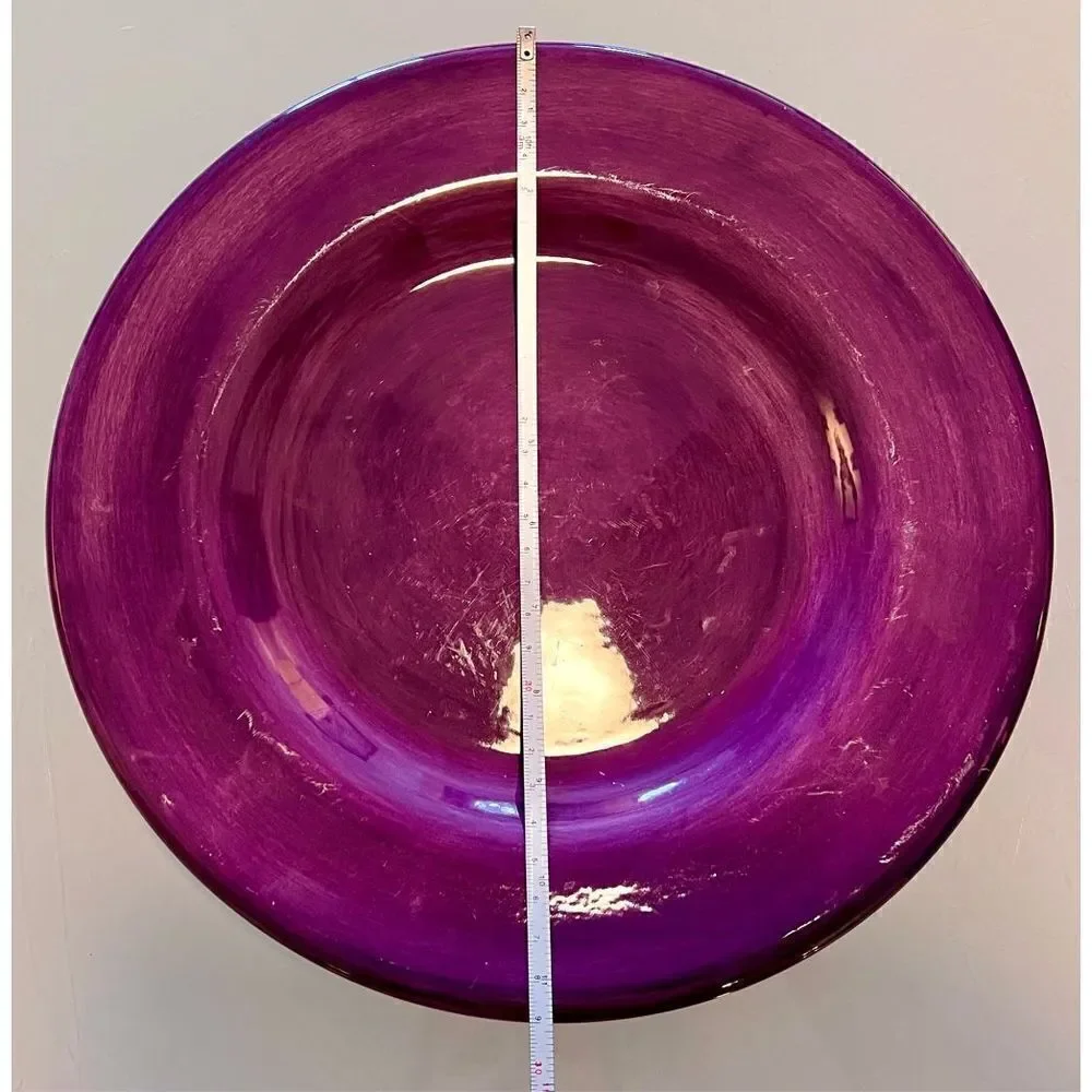 2 SALUTE Eggplant/Plum/Purple 11 1/4 Inch Dinner Plate Hand Painted Collection